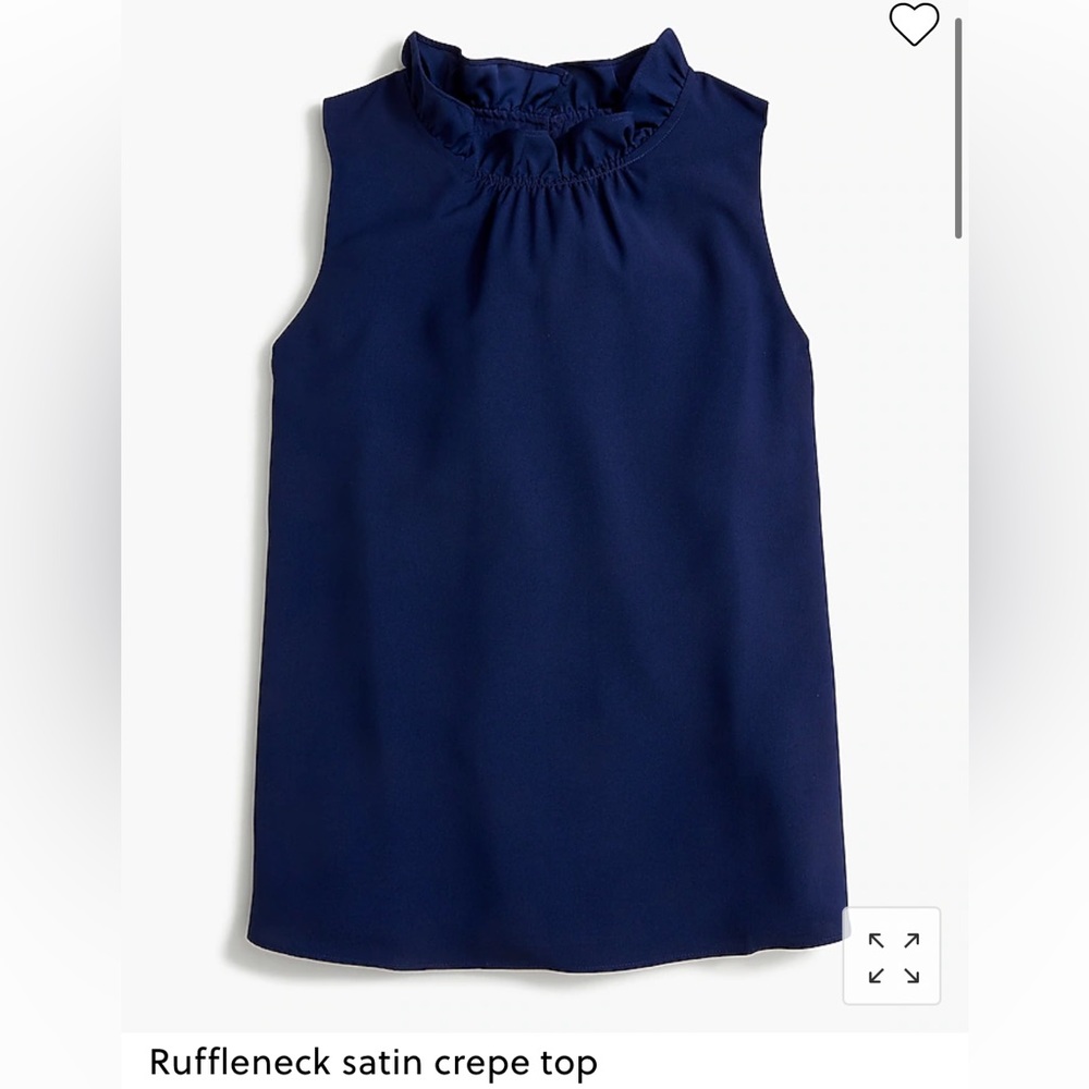 J. Crew Ruffleneck Satin Crepe Top